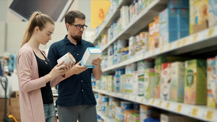 Parents choose the best milk formula for their baby.