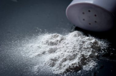 Baby powder in use.