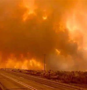 Wildfire in the distance.
