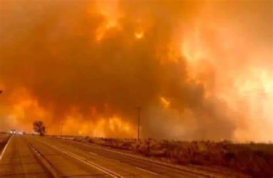 Wildfire in the distance.