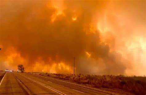 Wildfire in the distance.