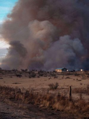 Wildfire in the distance.