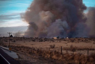 Wildfire in the distance.